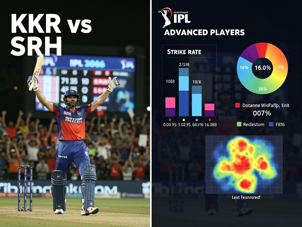 KKR vs SRH IPL IPL 2026 — Ultra-realistic, high resolution data-driven composition: split screen showing a