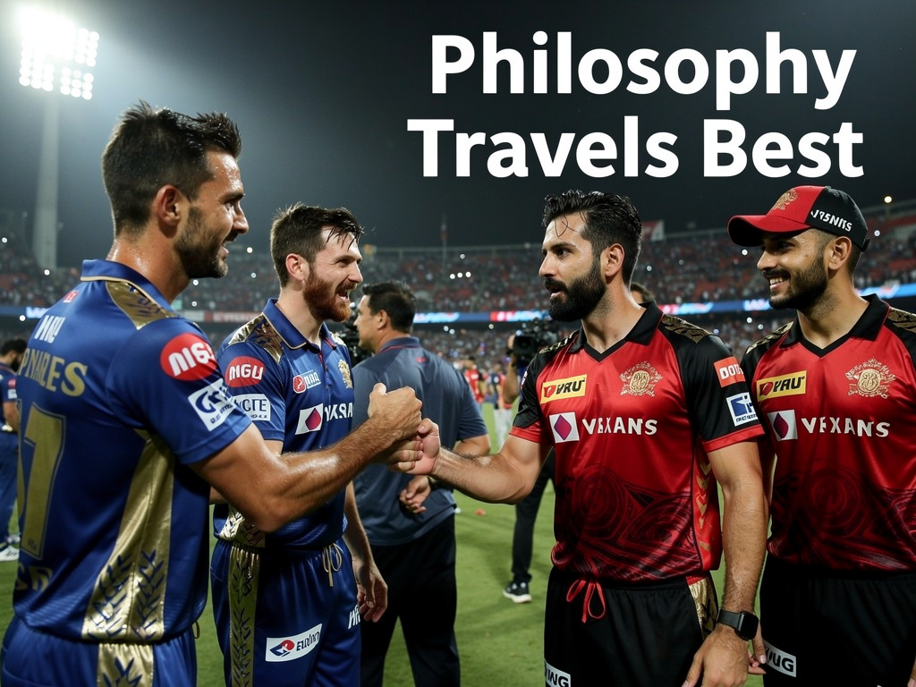 MI and RCB players share a handshake post-match, showing respect and emotion.