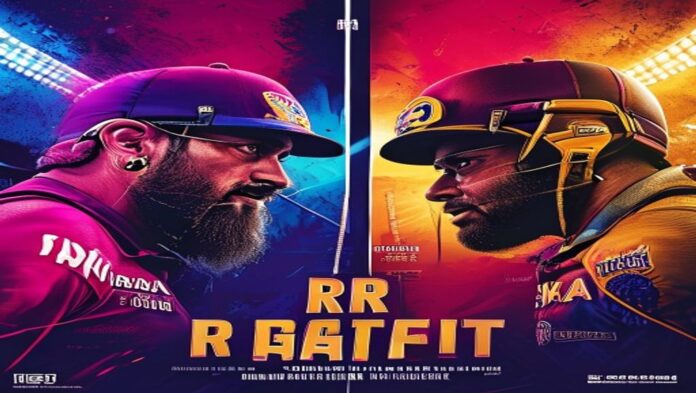 RR vs GT: IPL 2026 Rivalry Face-Off at Jaipur Rajasthan Royals and Gujarat Titans face-off rivalry poster, split-team colors, top batter vs bowler, IPL 2026 at Saw...