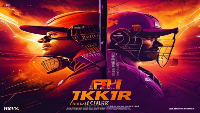 Dramatic split-poster for IPL: Sunrisers Hyderabad vs Kolkata Knight Riders at Rajiv Gandhi International Stadium, el...
